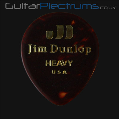 Dunlop Celluloid Teardrop Shell Heavy Guitar Plectrums - Click Image to Close