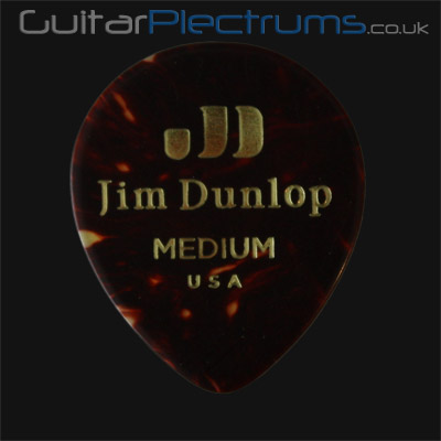 Dunlop Celluloid Teardrop Shell Medium Guitar Plectrums - Click Image to Close