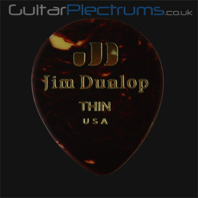 Dunlop Celluloid Teardrop Shell Thin Guitar Plectrums - Click Image to Close
