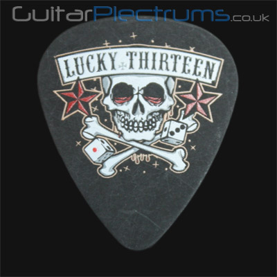 Dunlop Lucky 13 Skull Dice 0.73mm Guitar Plectrums - Click Image to Close