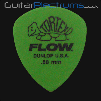 Dunlop Tortex Flow Standard 0.88mm Green Guitar Plectrums - Click Image to Close
