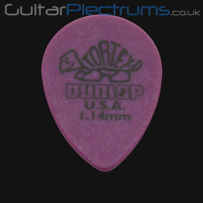 Dunlop Tortex Small Tear Drop 1.14mm Purple Guitar Plectrums - Click Image to Close