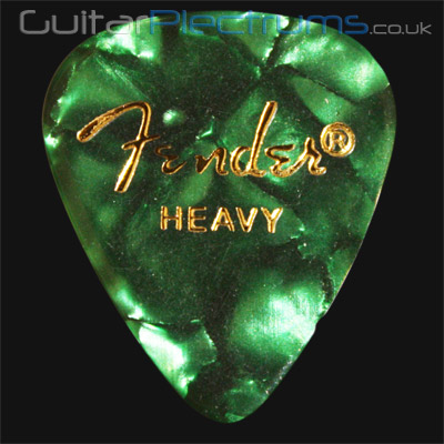 Fender Celluloid 351 Green Moto Heavy Guitar Plectrums - Click Image to Close