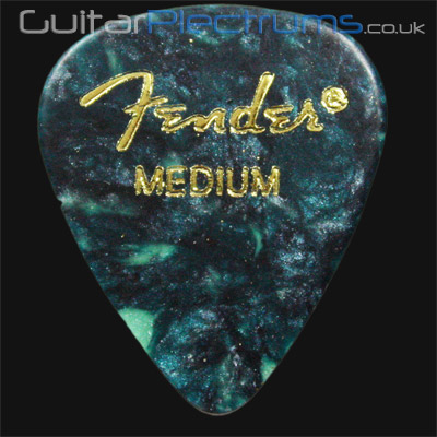 Fender Celluloid 351 Ocean Turquoise Medium Guitar Plectrums - Click Image to Close