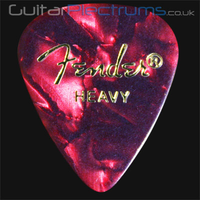 Fender Celluloid 351 Red Moto Heavy Guitar Plectrums - Click Image to Close