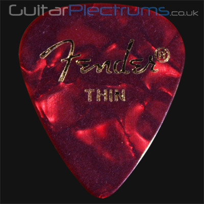 Fender Celluloid 351 Red Moto Thin Guitar Plectrums - Click Image to Close