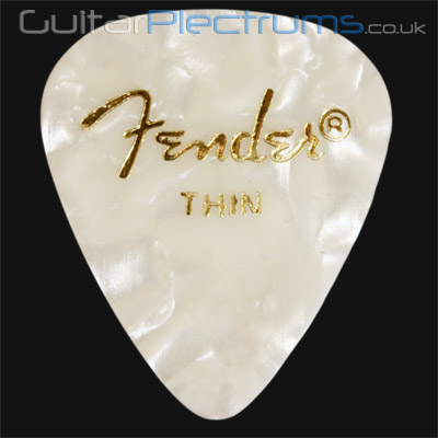 Fender Celluloid 351 White Moto Thin Guitar Plectrums - Click Image to Close