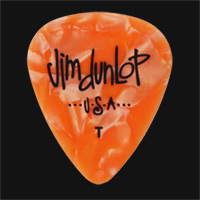 Dunlop Celluloid Classics Standard Orange Perloid Thin Guitar Plectrums