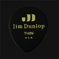 Dunlop Celluloid Teardrop Black Thin Guitar Plectrums