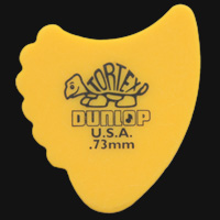 Dunlop Tortex Fins 0.73mm Yellow Guitar Plectrums
