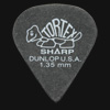 Dunlop Tortex Sharp 1.35mm Black Guitar Plectrums