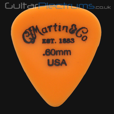C F Martin Number 5 Delrin Fluorescent Orange 0.60mm Guitar Plectrums - Click Image to Close