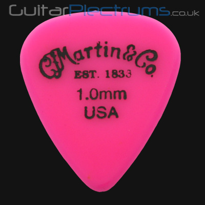 C F Martin Number 5 Delrin Fluorescent Pink 1.00mm Guitar Plectrums - Click Image to Close