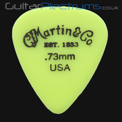 C F Martin Number 5 Delrin Fluorescent Yellow 0.73mm Guitar Plectrums - Click Image to Close