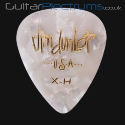 Dunlop Celluloid Classics Standard White Extra Heavy Guitar Plectrums - Click Image to Close