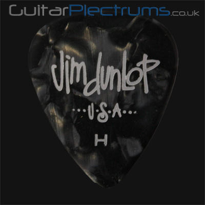 Dunlop Celluloid Classics Standard Black Heavy Guitar Plectrums - Click Image to Close