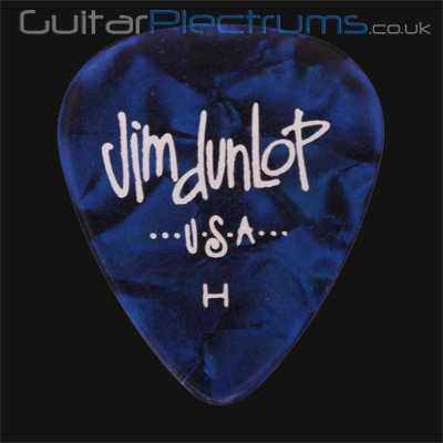 Dunlop Celluloid Classics Standard Blue Perloid Heavy Guitar Plectrums - Click Image to Close
