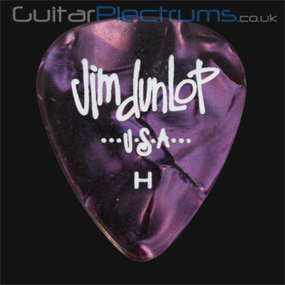 Dunlop Celluloid Classics Standard Purple Perloid Heavy Guitar Plectrums - Click Image to Close