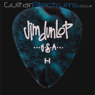 Dunlop Celluloid Classics Standard Turquoise Perloid Heavy Guitar Plectrums - Click Image to Close