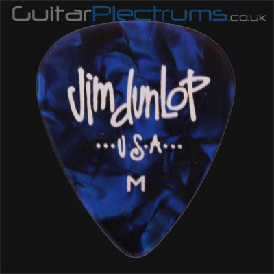 Dunlop Celluloid Classics Standard Blue Perloid Medium Guitar Plectrums - Click Image to Close