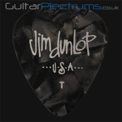 Dunlop Celluloid Classics Standard Black Perloid Thin Guitar Plectrums - Click Image to Close