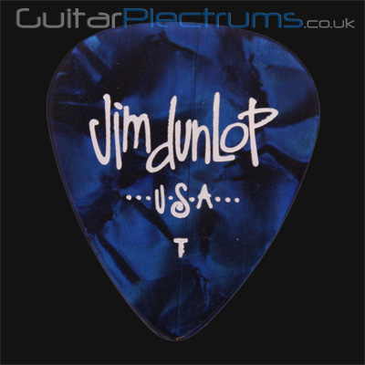 Dunlop Celluloid Classics Standard Blue Perloid Thin Guitar Plectrums - Click Image to Close