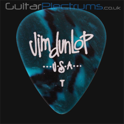 Dunlop Celluloid Classics Standard Turquoise Perloid Thin Guitar Plectrums - Click Image to Close