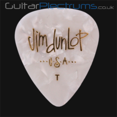 Dunlop Celluloid Classics Standard White Perloid Thin Guitar Plectrums - Click Image to Close