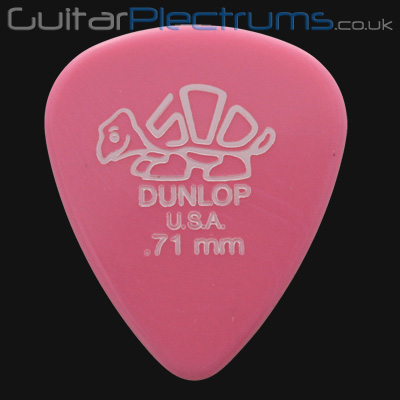 Dunlop Delrin 500 Standard 0.71mm Pink Guitar Plectrums - Click Image to Close