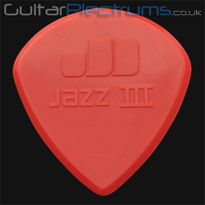 Dunlop Nylon Jazz III Red Nylon Sharp 1.38 mm Guitar Plectrums - Click Image to Close