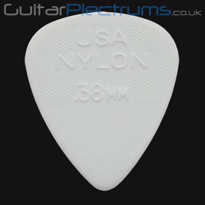 Dunlop Nylon Standard 0.38mm White Guitar Plectrums - Click Image to Close