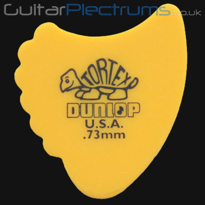 Dunlop Tortex Fins 0.73mm Yellow Guitar Plectrums - Click Image to Close