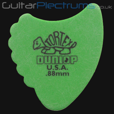 Dunlop Tortex Fins 0.88mm Green Guitar Plectrums - Click Image to Close