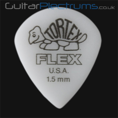 Dunlop Tortex Flex Jazz III XL 1.50mm White Guitar Plectrums - Click Image to Close