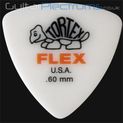 Dunlop Tortex Flex Triangle 0.60mm Orange Guitar Plectrums - Click Image to Close