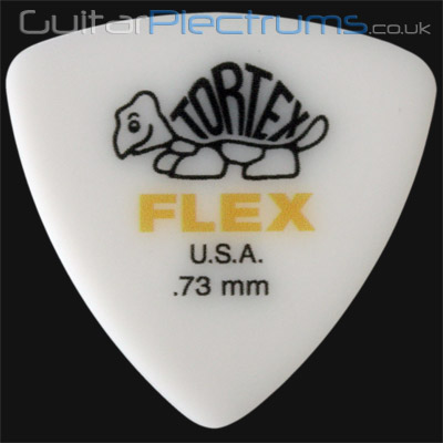 Dunlop Tortex Flex Triangle 0.73mm Yellow Guitar Plectrums - Click Image to Close