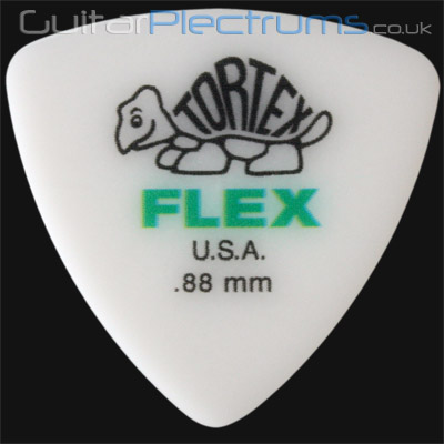 Dunlop Tortex Flex Triangle 0.88mm Green Guitar Plectrums - Click Image to Close