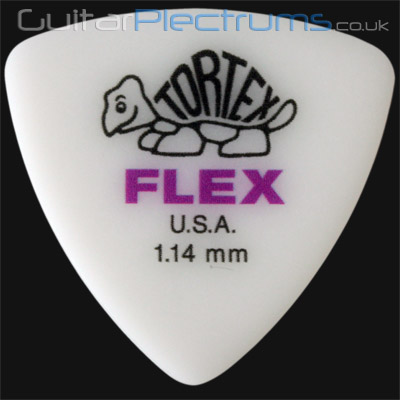 Dunlop Tortex Flex Triangle 1.14mm Purple Guitar Plectrums - Click Image to Close