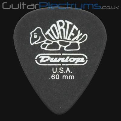 Dunlop Tortex Pitch Black Standard 0.60mm Guitar Plectrums - Click Image to Close