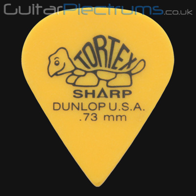 Dunlop Tortex Sharp 0.73mm Yellow Guitar Plectrums - Click Image to Close