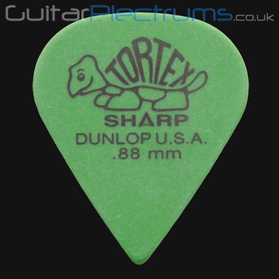 Dunlop Tortex Sharp 0.88mm Green Guitar Plectrums - Click Image to Close