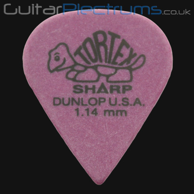 Dunlop Tortex Sharp 1.14mm Purple Guitar Plectrums - Click Image to Close