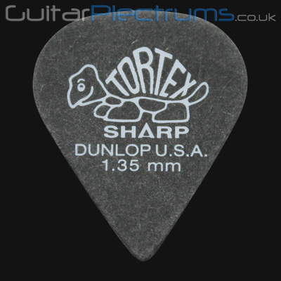 Dunlop Tortex Sharp 1.35mm Black Guitar Plectrums - Click Image to Close