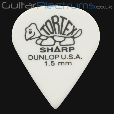 Dunlop Tortex Sharp 1.5mm White Guitar Plectrums - Click Image to Close