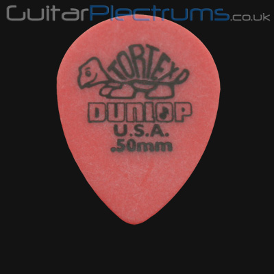 Dunlop Tortex Small Tear Drop 0.50mm Red Guitar Plectrums - Click Image to Close