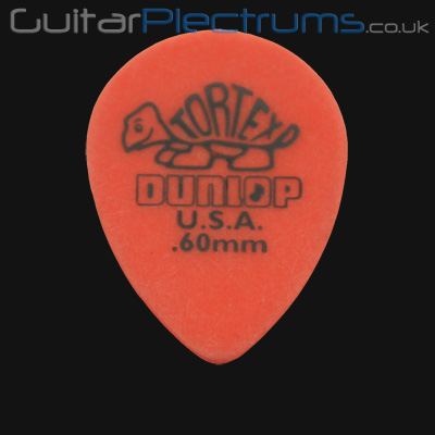 Dunlop Tortex Small Tear Drop 0.60mm Orange Guitar Plectrums - Click Image to Close