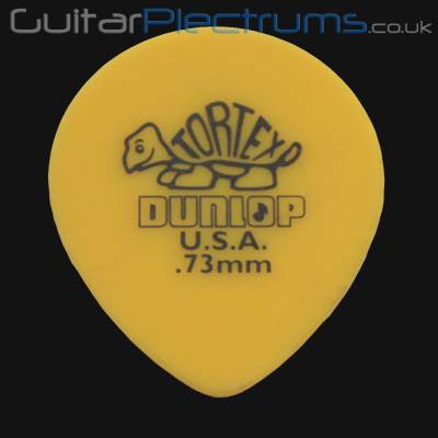 Dunlop Tortex Tear Drop 0.73mm Yellow Guitar Plectrums - Click Image to Close