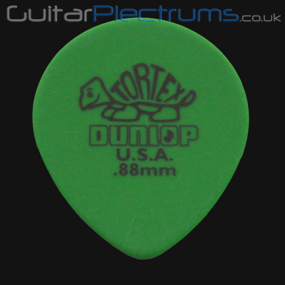 Dunlop Tortex Tear Drop 0.88mm Green Guitar Plectrums - Click Image to Close