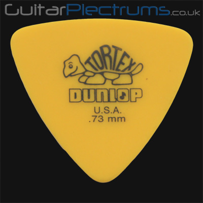 Dunlop Tortex Triangle 0.73mm Yellow Guitar Plectrums - Click Image to Close