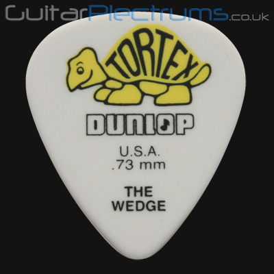 Dunlop Tortex Wedge 0.73mm Yellow Guitar Plectrums - Click Image to Close